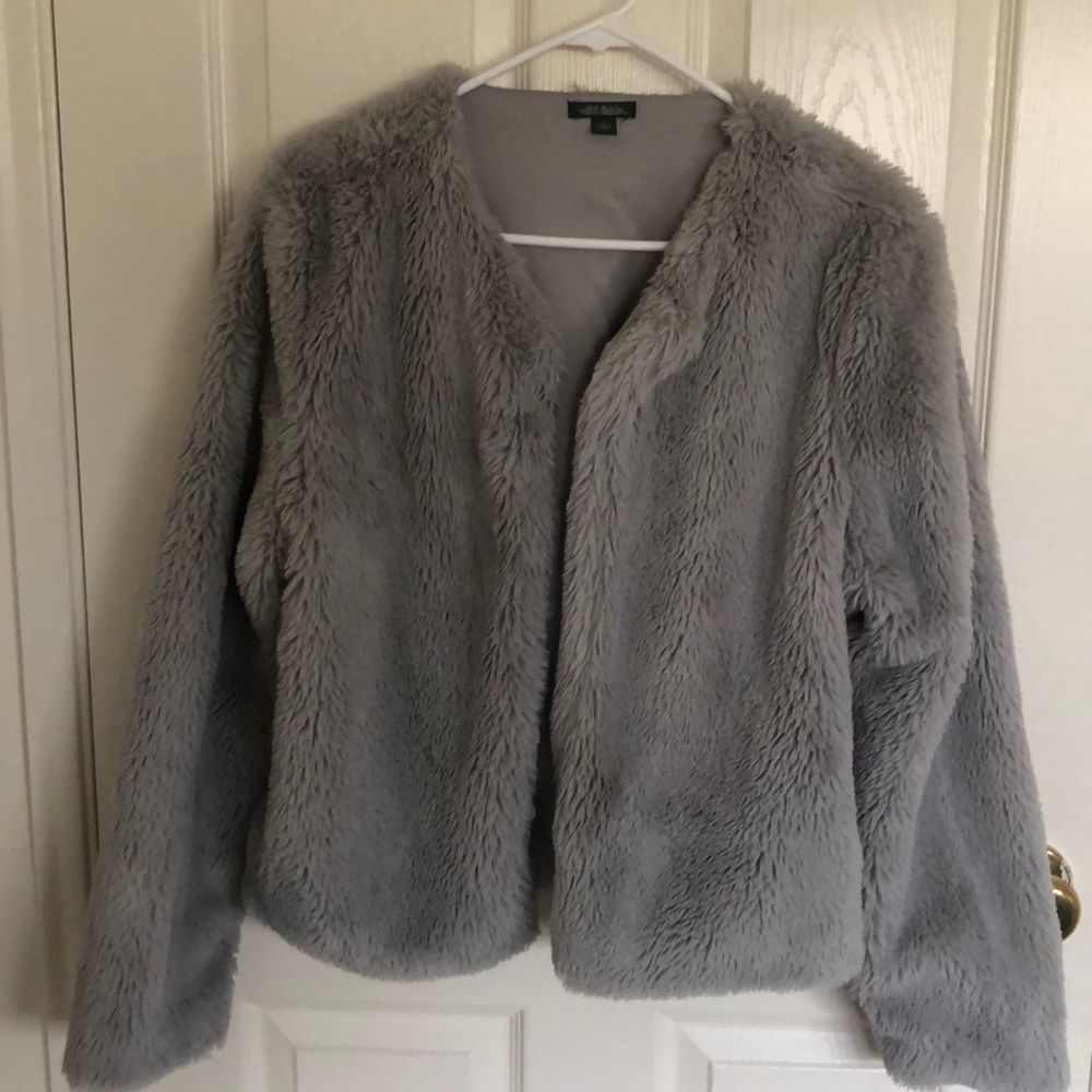 Grey fluffy jacket